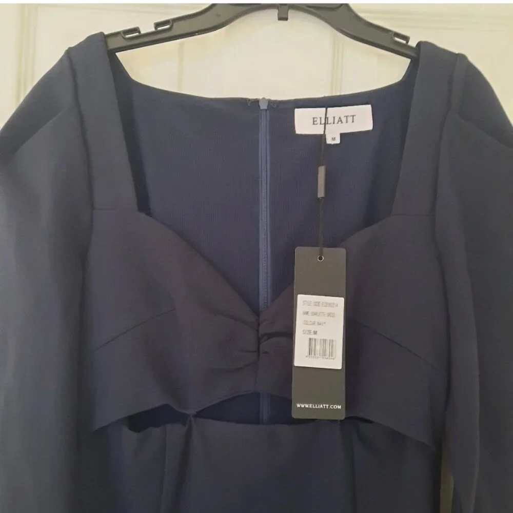 NWT Elliatt Scarlette Navy Blue Cutout Midi Dress Size M